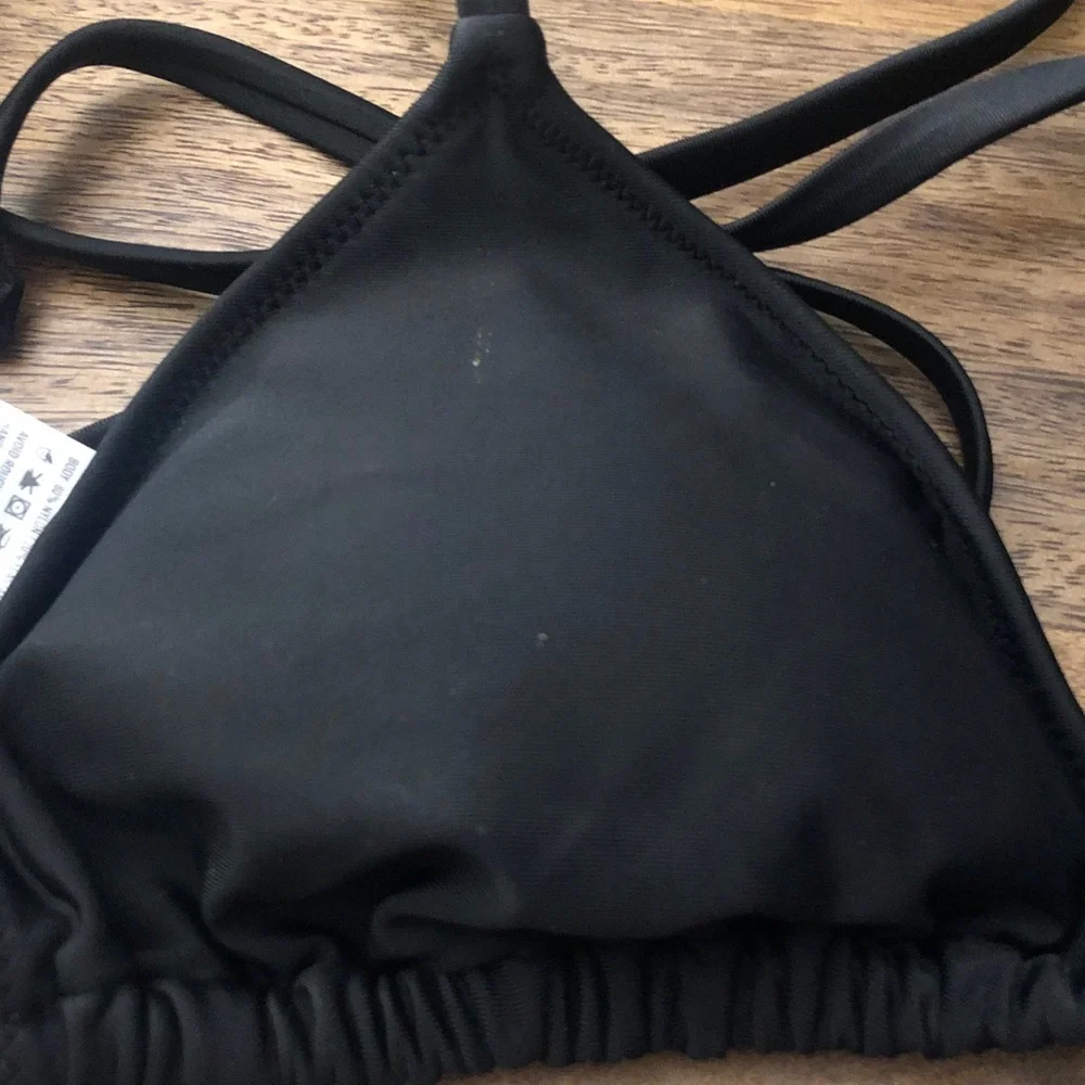 aerie Black Triangle Strappy Bralette